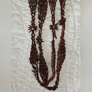 Vintage 60s Handmade Hawaiian Koa Seed Necklace